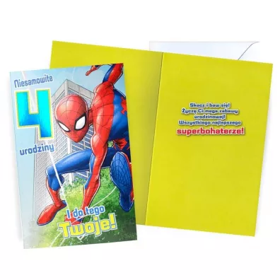 Kukartka Karnet Urodziny 4 Spider-Man