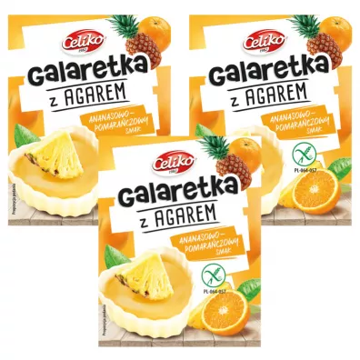 Celiko Galaretka z agarem ananasowo-pomara�czowa Zestaw 3 x 45 g