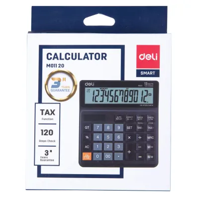 Deli Kalkulator M01120 12-pozycyjny 120 krok�w do sprawdzenia czarny