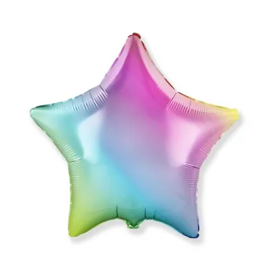 Balon foliowy gwiazda gradient pastelowy 45cm
