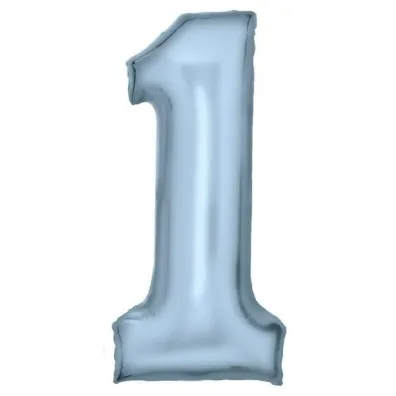 Amscan Balon foliowy cyfra 1 pastelowa niebieska 86cm