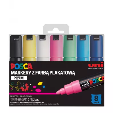 Uni Mitsubishi Pencil Markery PC-7M Posca Uni 8 szt.