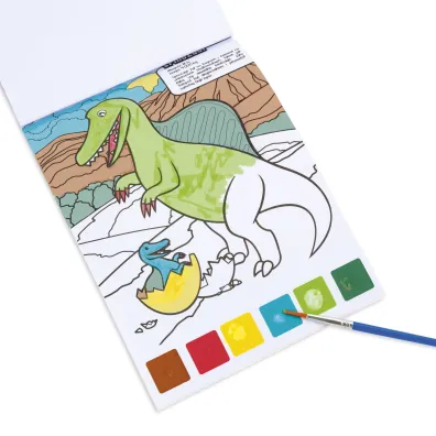Malowanka z farbkami i p�dzelkiem - Dinozaury