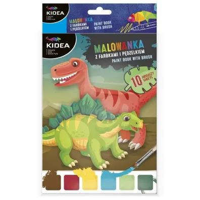 Malowanka z farbkami i p�dzelkiem - Dinozaury