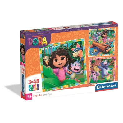 Puzzle 3x48 el. SuperColor. Dora Clementoni