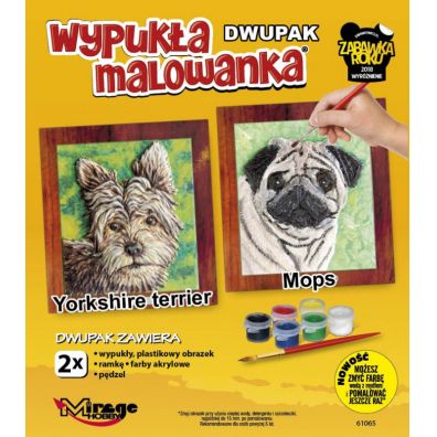 Wypuka malowanka Psy - Yorkshire terrier + Mops Mirage Hobby