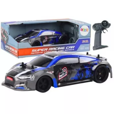 Auto R/C 1:18 gumowe ko�a drift niebieski LeanToys