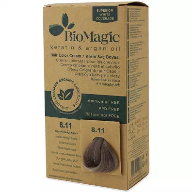 Biomagic Farba do w�os�w intensywny popielaty jasny blond (8.11) 250 g