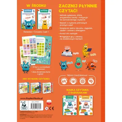 Bazgraki czytaj� wyrazy i zdania. Czytanie sylabowe. Teczka edukacyjna. Kapitan Nauka. Bazgraki