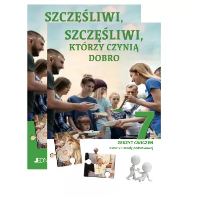 Pakiet Szcz�liwi, kt�rzy czyni� dobro. Podr�cznik i zeszyt �wicze� do religii dla klasy 7 szko�y podstawowej