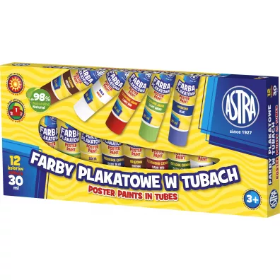 Astra Farby plakatowe w tubach 12 x 30 ml