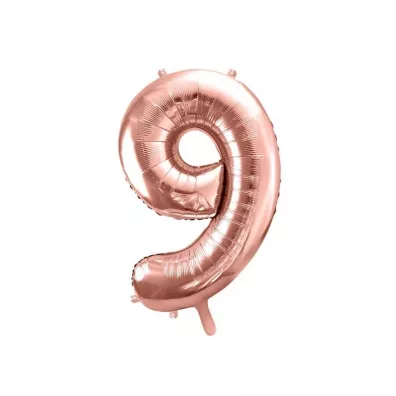 PartyDeco Balon foliowy 9 r�owe z�oto 86cm