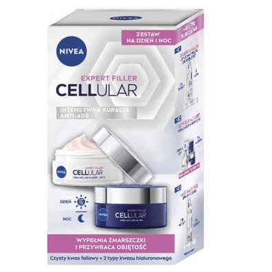 Nivea Zestaw Expert Filler Cellular krem przeciwzmarszczkowy do twarzy na dzie� + krem przeciwzmarszczkowy do twarzy na noc 2 szt.