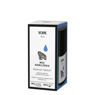 Yope Wood krem do twarzy dla m�czyzn Moc Nawil�enia 50 ml