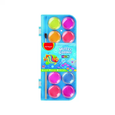 Keyroad Farby akwalerowe neon z pdzelkiem 12 kolorw