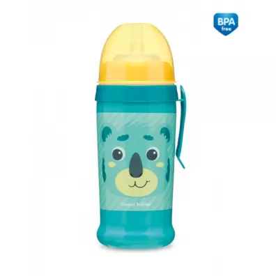 Canpol Babies Bidon niekapek z rurk� silikonow� Hello Little turkusowy 350 ml