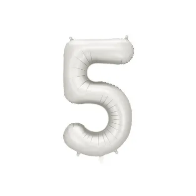 PartyDeco Balon foliowy cyfra 5 86cm srebrny