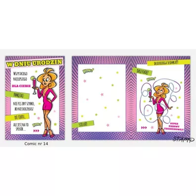 Stamp Karnet Comic B6 + koperta wz�r nr 14 Urodziny