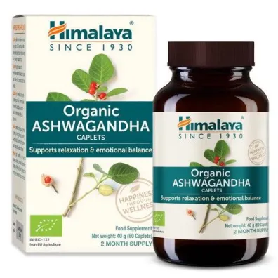 Himalaya Organic Ashwagandha suplement diety 60 kaps. Bio