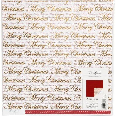 Papier ozdobny Merry Christmas scrapbooking 30,5x30,5cm, 180g, 3 arkusze