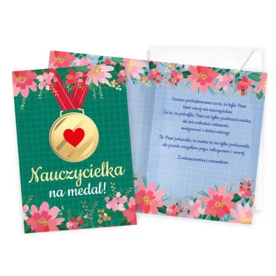 Kukartka Karnet PR-587 Nauczycielka na medal