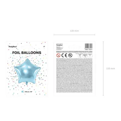 PartyDeco Balon foliowy Gwiazdka b��kitna 48cm