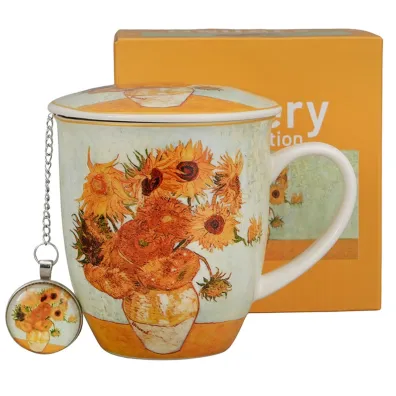 Duo Sp. z o.o. Kubek z zaparzaczem i zawieszka SUNFLOWERS Van Gogh 400 ml