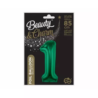 Godan Balon foliowy B&C cyfra 1 ziele� butelkowa 85cm