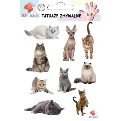 Tatua�e zmywalne dla dzieci Koty i kotki All4Kids