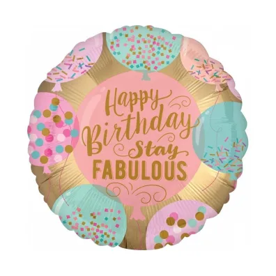 Amscan Balon foliowy Happy Birthday Stay Fabulous 46cm
