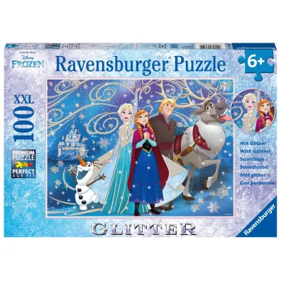 Puzzle 100 el. XXL Kraina Lodu B�yszcz�cy �nieg Brokat Ravensburger