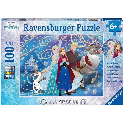 Puzzle XXL 100 el. Kraina Lodu Byszczcy nieg Brokat Ravensburger