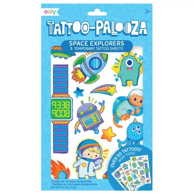 Kolorowe Baloniki Tatua�e zmywalne Tattoo Palooza. Odkrywcy kosmosu