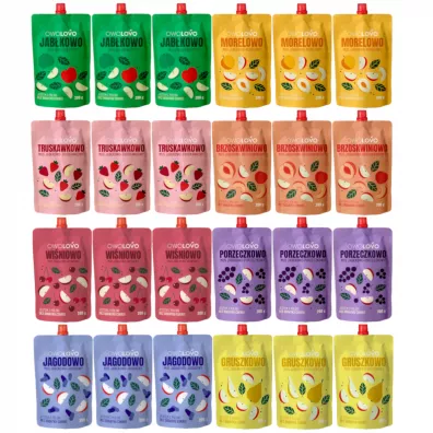 Owolovo Zestaw mus�w mix smak�w Zgrzewka 24 x 200 g
