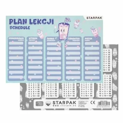 Starpak Plan lekcji z tabliczk� mno�enia Bubble Tea 25 szt.
