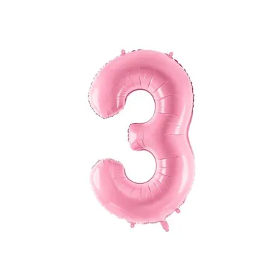 PartyDeco Balon foliowy 3 r�owy 86cm