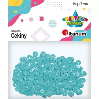 Titanum Cekiny okr�g�e pastelowe lazurowe 7mm, 14g