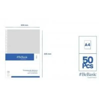 BeBasic Przezroczyste koszulki do segregator�w A4 50 szt.