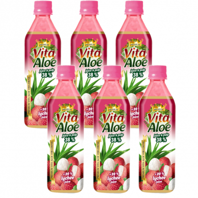 Vita Aloe Napój z aloesem 38% Liczi Zestaw 6 x 500 ml