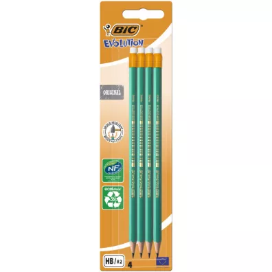 Bic Owek z gumk Evolution Eco 4 szt.