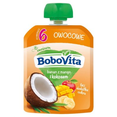 BoboVita Mus banan z mango i mlekiem kokosowym po 6 miesiącu 80 g