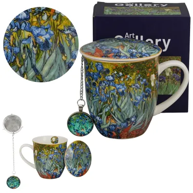Duo Sp. z o.o. Kubek z zaparzaczem i zawieszka IRISES Van Gogh 400 ml