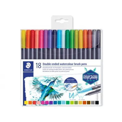 Staedtler Pisaki dwustronne Design Journey, do akwareli, 1-6 i 0.5-0.6mm, 18 kolor�w 8 szt.