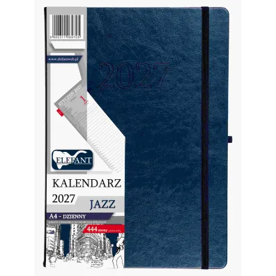 Kalendarz 2027 Jazz A4 dzienny granatowy