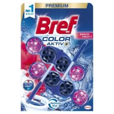 Bref WC Color Aktiv+ Zawieszka myj�co-zapachowa do muszli WC �wie�e kwiaty 2 szt.