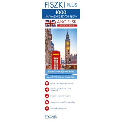 Fiszki plus. Angielski. 1000 najwa�niejszych s��w. Poziom A1-A2