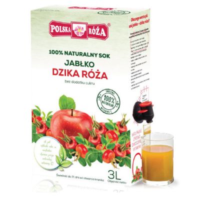 Polska Ra 100% naturalny sok jabko-dzika ra(witamina C)Box 3 l