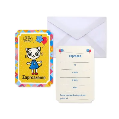 Godan Zaproszenia papierowe Kicia Kocia 6szt.
