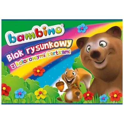 St. Majewski Blok rysunkowy A4 z kolorowymi kartkami Bambino