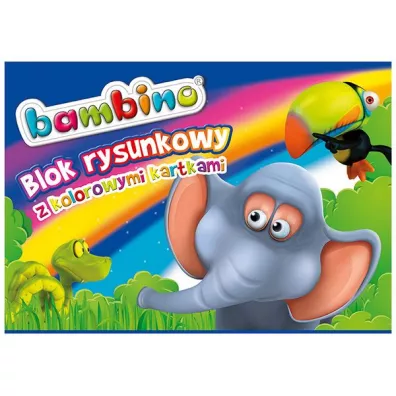St. Majewski Blok rysunkowy A4 z kolorowymi kartkami Bambino